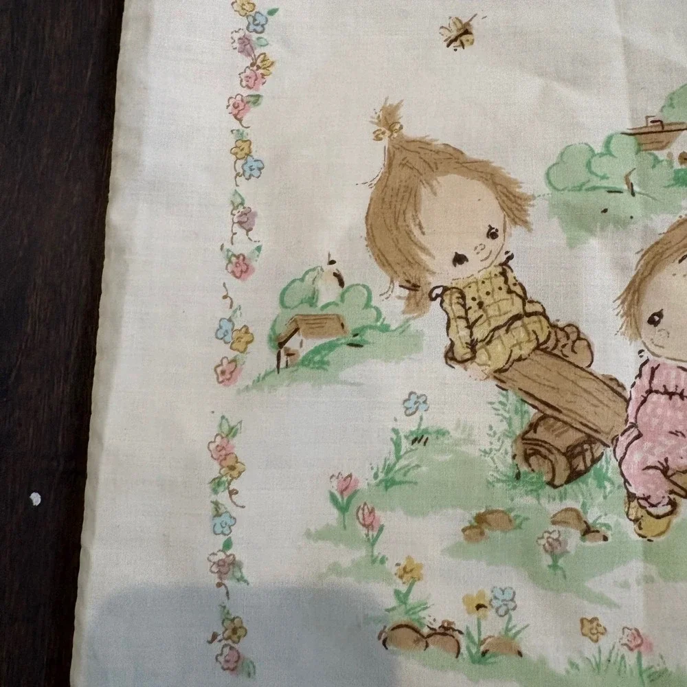 Vintage 70s 80s‎ Precious Moments Pillowcase Nursery Standard Double Sided READ